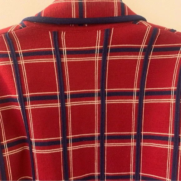 Vintage Sportif Plaid Check Collared Military Blazer Jacket - Picture 8 of 13